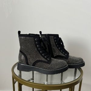 Steve Madden Rhinestone Combat Boots